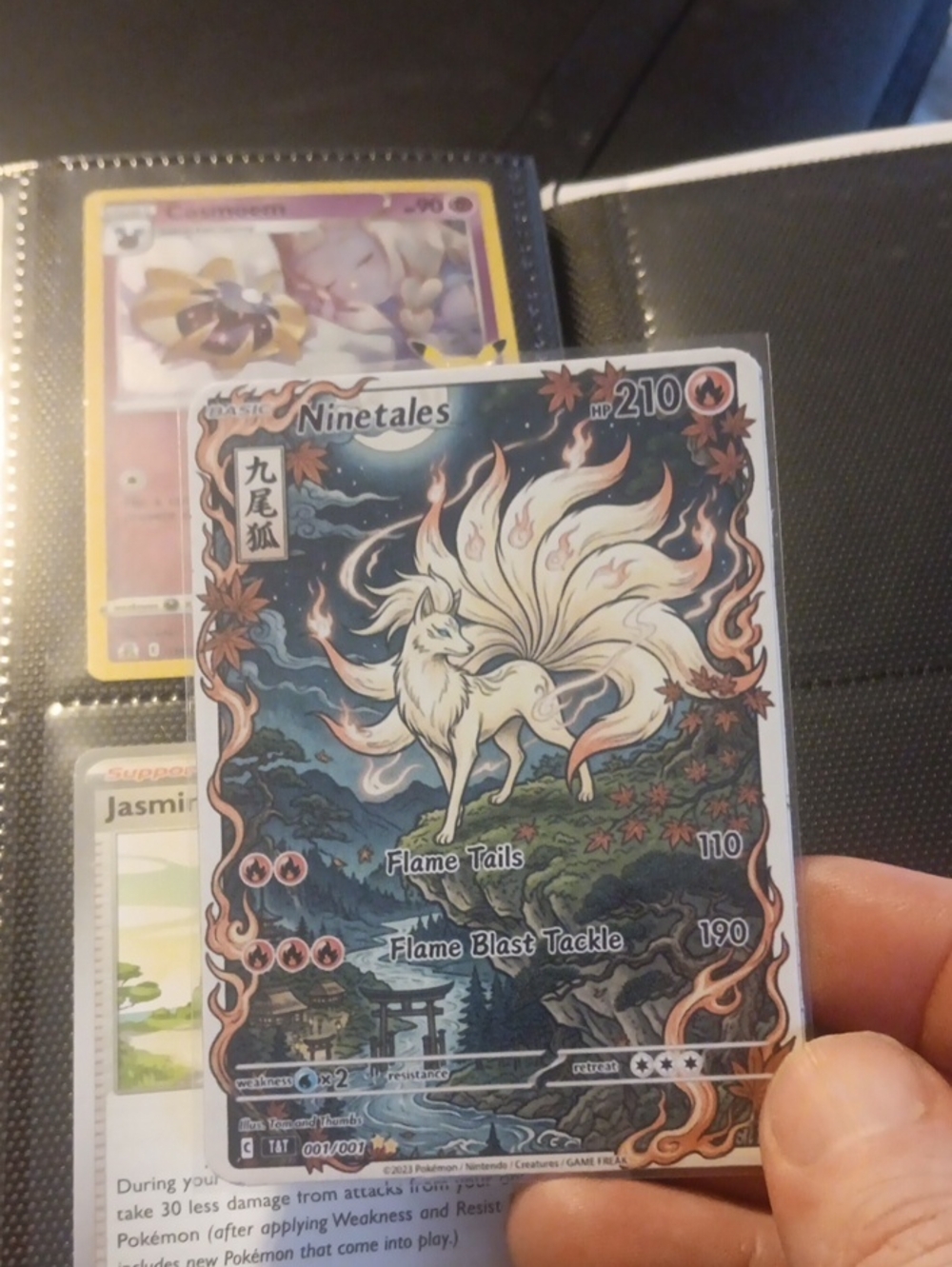 Pokemon Ninetales Full-Art Promo — White and Blue with Orange Accents